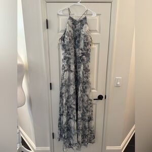 NWT Jenny Yoo Kayla Floral Blue Multi Chiffon Gown Bridesmaid Dress size 18